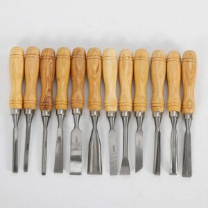 Kit d'outils de travail du bois, ensemble de 12 pièces, ciseau à main, couteau à graver + boîte 3