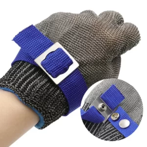 Gants anti-coupure en acier inoxydable, protection des mains, maille métallique pour la viande, couteau métallique de boucher, couteau verde 2