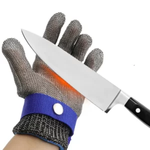 Gants anti-coupure en acier inoxydable, protection des mains, maille métallique pour la viande, couteau métallique de boucher, couteau verde 3