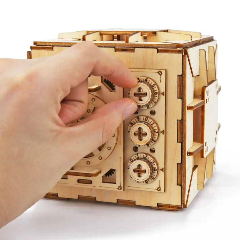 Boîte à bijoux en bois avec puzzle mécanique 3D, assemblage de blocs de construction, modèles surprises, anneau manquant, collier, mot de passe, cadeau 25