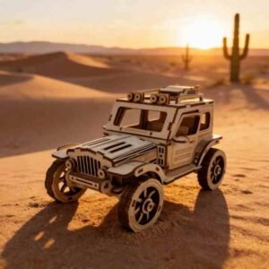Maquette jeep en bois